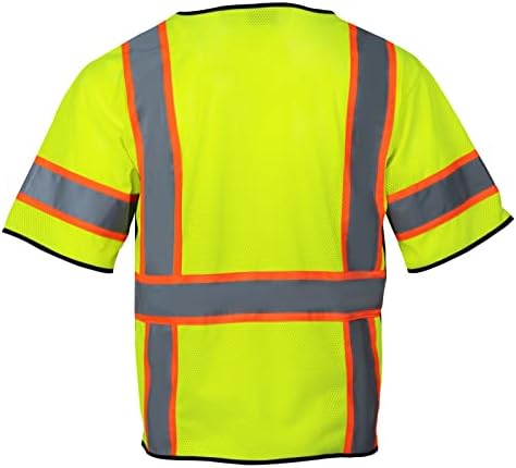 Мъжки ризи Sicalobo Hi Vis, Светлоотразителни Жилетки с Джобове и цип, Ризи с по-добра видимост клас 3