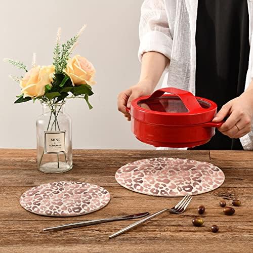 ALAZA Розово Злато, Леопардовые кухненски ръкавици, Набор от подложки, въз основа на Памучни кухненски ръкавици