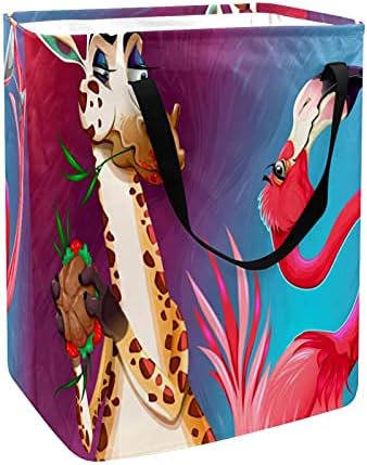 Красиви Кошници за Съхранение, с дръжка във формата на Жираф и Птици Фламинго Голям Размер, Сгъваеми Контейнери-Организаторите