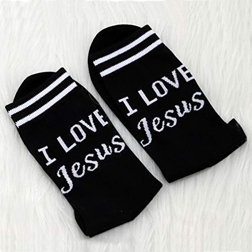 MBMSO 2 Двойки обичам Исус, но аз съм Малко ругаюсь Чорапи Смешно християнски Чорапи Подаръци Забавни Подаръци на Исус