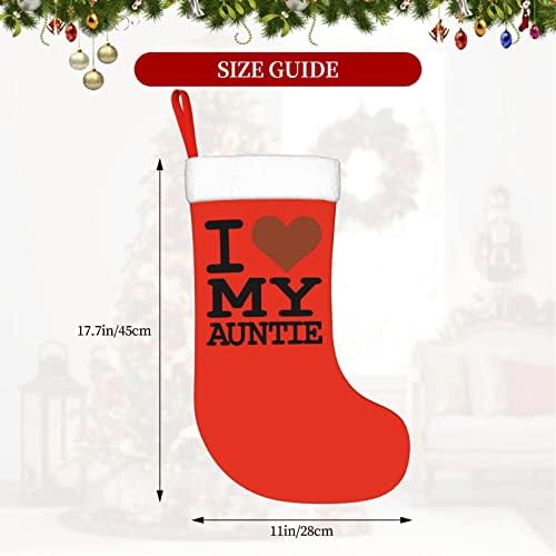 Ююй, Аз Обичам моята тетушку, Коледни Чорапи, Празнична Украса, Окачен Чорап за Камина, 18 Инча(А)А) Чорапи
