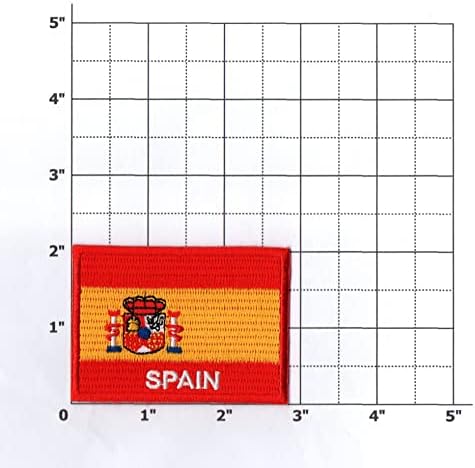 Първа нашивка с Флага на Испания, Малка, Бродирани Желязо, за Шапки, Ризи, Якета, Дрехи, Раници, Дънки, Шапки