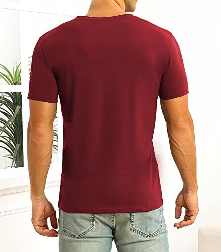 Мъжки тениски NITAGUT Henley с Къс ръкав, Ежедневни Лятна Памучен Риза с Базов дизайн Slim Fit за мъже