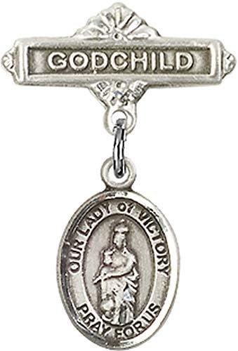 Детски икона Jewels Мания за талисман на Дева мария Победа и игла за икона Кръщелница | Детски икона от сребро с