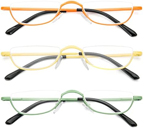 Очила за четене KoKoBin Half - Очила в Метални Рамки в Половината на Ръбове с Пружинным тръба на шарнирна Връзка