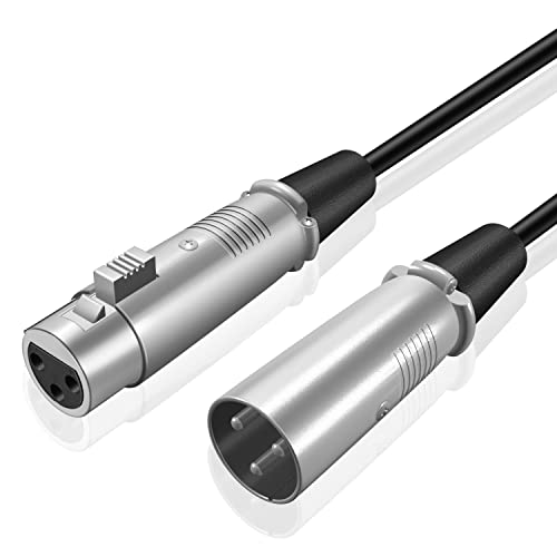 TNP Premium XLR 3-Пинов Кабел за микрофон (6 фута) - Конектор от един мъж към една жена XLR3F до XLR3M Адаптер Конвертор