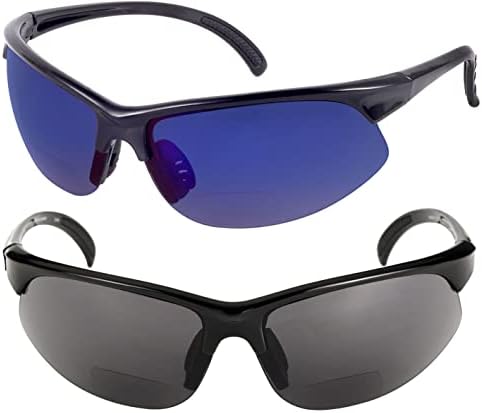 Mass Vision 2 Двойки Бифокальных спортни Слънчеви очила с обвивка за четене, Слънчеви очила за четене на открито за мъже и жени