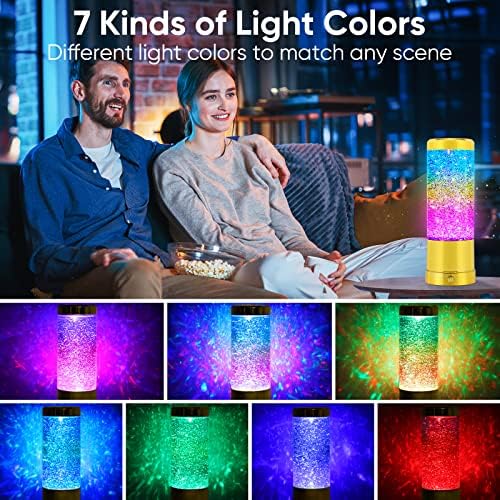 Лавовая Лампа SENCU, Преливащи, Блестящи Светлини с функция за автоматична смяна на цвят, Лампа за украса на атмосферата с USB-кабел /батерии, Идеална Жидкостная Лампа з