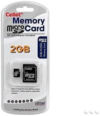 Cellet 2GB microSD карта за смартфон Motorola Crush потребителска флаш памет, висока скорост на трансфер, щепсела и да играе, с пълен размер SD адаптер. (На дребно опаковка)