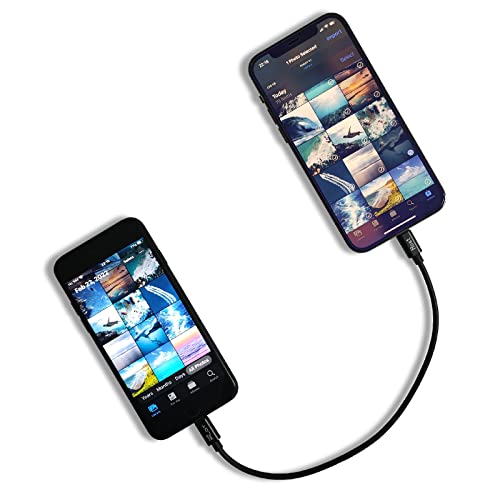 AMZPILOT е Съвместим с кабел за прехвърляне на данни от iPhone към iPhone, iOS като става 14-8-пинов OTG кабел за пренасяне на данни от един мъж към мъж, Опънат Кабел за синхронизира