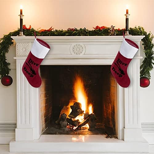 Потопете се Дълбоко В Коледни Окачени чорапи Чорапи за Коледно Камина Празничен Начало Декор