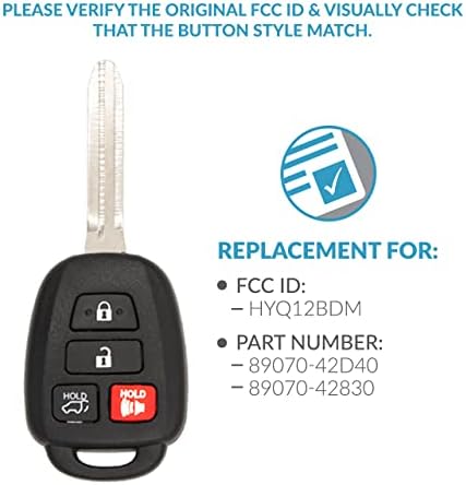 Keyless2Go за Подмяна на 4-кнопочного дистанционно управление Toyota RAV4 HYQ12BDM с чип 89070-42D40-H