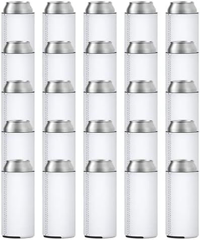 Охладители за консерви TahoeBay Bulk Slim (50 опаковки) С празни неопреновыми ръкав (бяла)