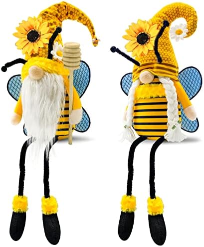 Lovinland Джуджетата Пчели със Държат Прическа, Пролет-Лято Слънчогледови Джуджетата Пчелите с Ковшиком за Мед