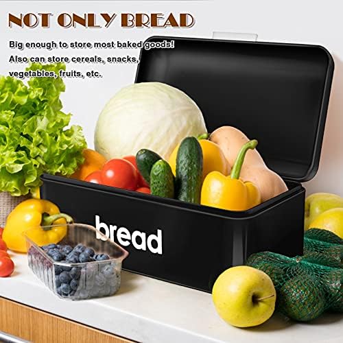 Кутия за черен хляб (16,5 'x 9'), Кутия за съхранение на хляб готвач P & P за кухненски плотове, Хляб/Бисквити/торта/Бисквити