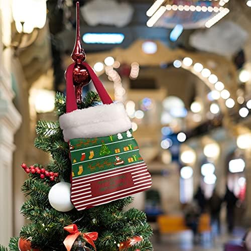 Чанта-тоут за Коледно парти с принтом Дядо Коледа, Начало Декор, Коледен плетена чанта, Чанта-Тоут за Съхранение на шоколадови