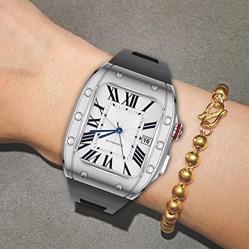 Луксозен калъф EEOMOiK с диаманти за Apple Watch Band 45 мм, серия 8 7 6 неръждаема стомана, iWatch Series 6 5 4 SE 44 мм, комплект за промяна на собствените си ръце (Цвят: Diamon-BB, размер: 44 mm за 6