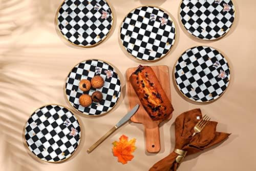 Комплект стъклени чинии GURCUGLASS 7, 8 инча Чиния за салата|Десерти, Закуски, Обяди, Малък комплект от 6 части, подходящ за закуски, дома, партита, ресторант (в клетката (бя?