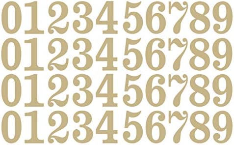 0-9-Сървиз Златни Винилови етикети-Стикери Асорти Комплект от 40 Изберете Размер!! от 1/2 до 12 (V846ClarendonGold) (2,5 инча)