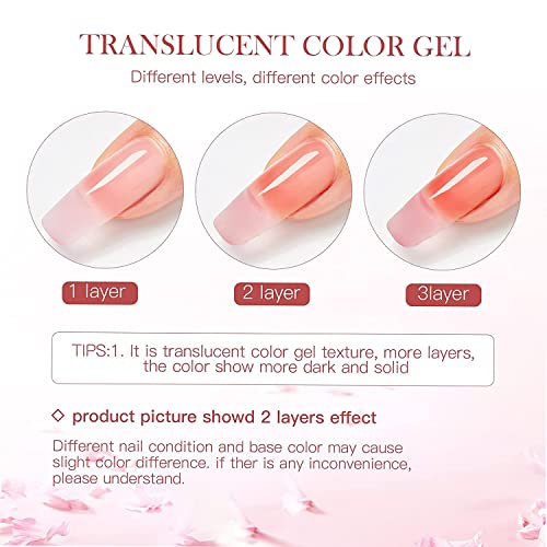 Набор от гелевых лакове за нокти KRISNICE Jelly Телесен цвят, Комплект от 2 Прозрачни Цветове, Прозрачни Розово-Оранжев Гел-лак