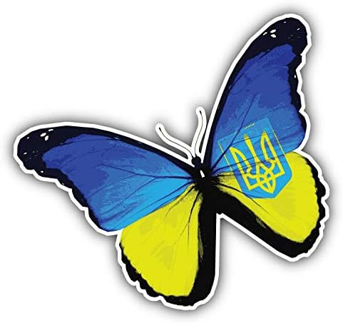 KW Винил Украински Гръндж Флаг Пеперуда Камион Стикер Върху Бронята на Прозореца на Колата Стикер 5