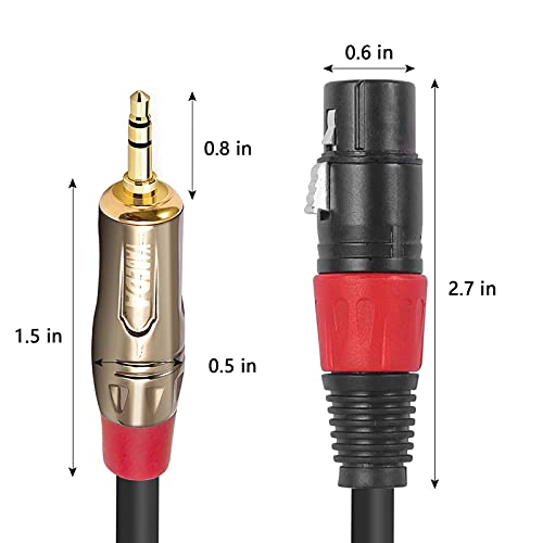 Кабел YABEDA XLR-1/8, които не са симетрични XLR конектор за свързване на микрофон, Mini Jack TRS Aux аудио кабел (от