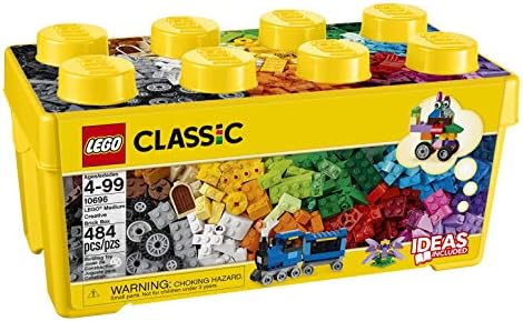 Набор от строителни играчки LEGO Classic Medium Creative Brick Box 10696 - Предназначена за съхранение, включва в себе си влак, автомобил и фигура на Тигър, както и набор от игри за деца,