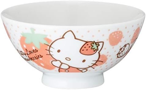 金正陶正陶 (Kaneshotouki) Sanrio 302531 Купа за ягодов коте Hello Kitty, Диаметър 4.3 инча (11 см), бяла