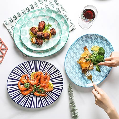 Набор от места за хранене от Порцелан чинии KitchenTour от Керамични Извити Сервировочной чинии с диаметър 6-8