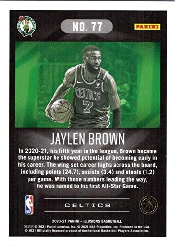 2020-21 Панини Illusions 77 Търговска картичка Джейлен Браун Бостън Селтикс Баскетболно НБА