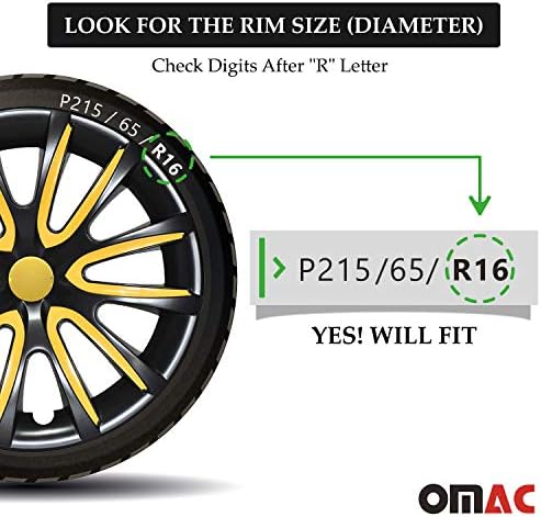 Джантите OMAC 16 инча за Honda Accord Черно-жълти и 4 бр. Капака Джанти - Шапки ступиц - Подмяна на външната повърхност на автомобилни гуми