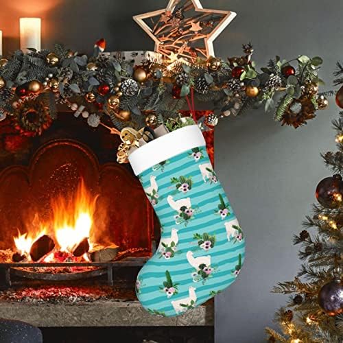 Коледни Чорапи Augenstern, Забавни Чорапи С Кактусом Лама, Сини Двустранни Чорапи За Окачване На Камина.