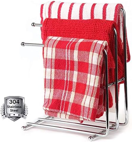 Свободно стояща Закачалка за кърпи M-НАЙ-Хром, Поставка за кърпи за ръце за баня, Простор за кухненски кърпи