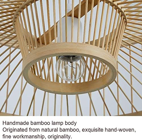 USMJQVZ 1 Лампа Ръчно изработени от Бамбук, Окачена Лампа От Ратан Окачен Лампа, Натурални Полилеи във Формата На Колони