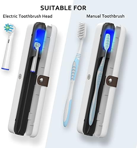 StarWin Преносим UV-Дезинфектант за четка за зъби Пътен калъф UV-C Автоматичен цикъл за Стерилизация и акумулаторна Кутия Стерилизатор за употреба За почистване, Подход?