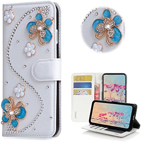 Калъф STENES Galaxy Note 5 - Стилен, Украсени с 3D Кристали Ръчно изработени, S-Link Цветя, Пеперуди, Електронен Портфейл,