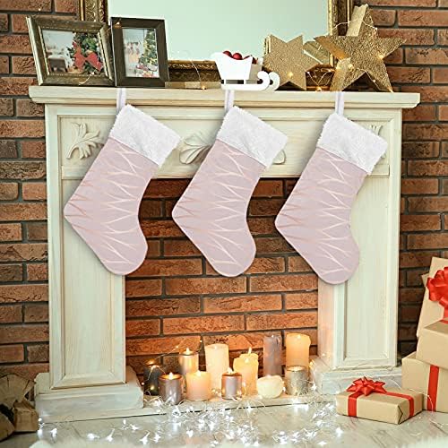 Коледни Чорапи, изработени от мрамор xigua с имитация на Розово Злато, Коледни Чорапи 17,7 инча, Чорапи за окачване на