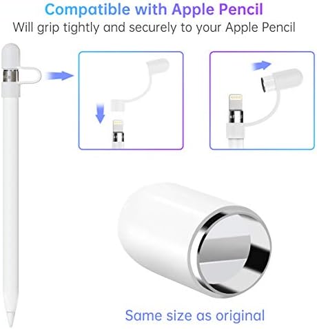 Магнитен Взаимозаменяеми Капачката и адаптер за зарядно за Apple Молив 1-во поколение (със силиконов притежател