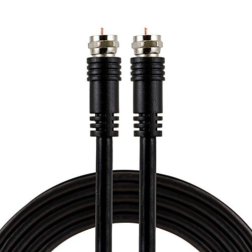 Коаксиален кабел GE RG59, Конектори F-Тип с дължина от 6 фута (1,8 м), Коаксиален кабел с двоен екран, вход / изход, Ниски загуби, идеален за телевизионна антена, видеорегист