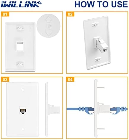 Стенни плоча Iwillink с 6 порта Keystone Jack, 10 бр., нисък профил Стенни плоча Ethernet, Единични Стенни плочи