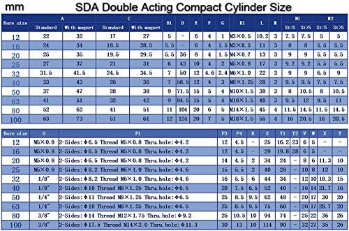 Компактен пневматичен ВЪЗДУШЕН цилиндър с двойно действие SDA20x35 SDA20-35mm Двойно действие SDA20x35