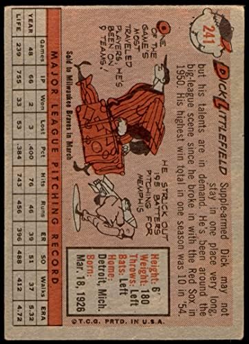 1958 Topps 241 Дик Литтлфилд Чикаго Къбс (Бейзболна картичка) ДОБРИ Къбс