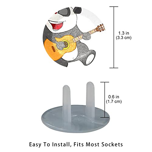 Panda Guitar Бели Капачки за Контакти, Декоративни Предпазни Капачки за детски Контакти, 24 опаковки, Защитни Капачки