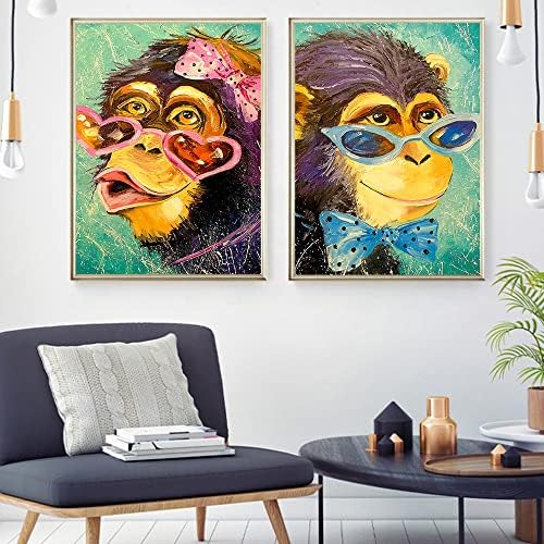 TGRTRUE Маймуна, илюстрация маймуни Животински, мультяшная Маймуна, животно, Украса коридор, Снимки в коридора,