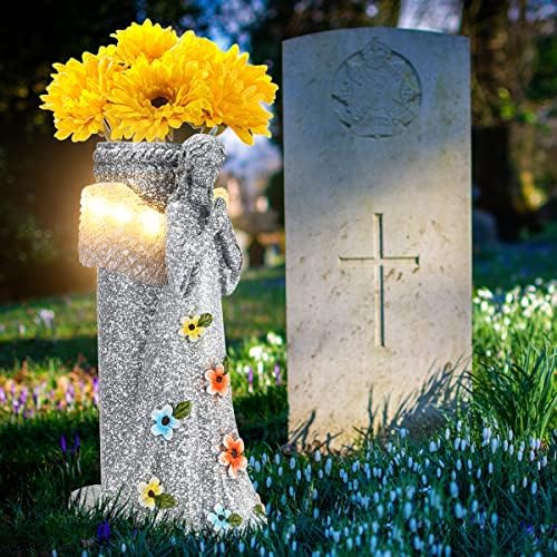 Могильная Ваза за цветя на гробище Мибунг с шипове, Държач за Вази със Статуята на Молящегося Ангела на слънчевата