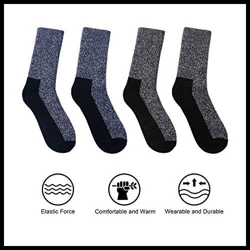 2 Опаковки Мъжки Вълнени Чорапи от Мериносова, Зимни Топли Термоноски за мъже в Студено Време