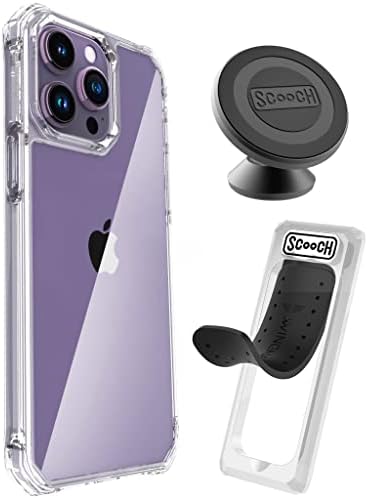 Калъф Scooch CrystalCase за iPhone 14 Pro Max в комплект с магнитен автомобилен затваряне на Wingback и Wingmount