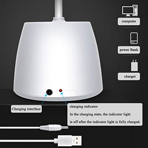 XUNMAIFDL Преносима Светодиодна Настолна Лампа с Държач за химикалки, 3 Цветови Температури, Сензорно Управление, Гъвкава Ръкохватка, Настолна лампа с USB Порт за зарежд?