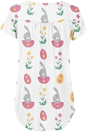 Великденски Ризи за Жени, Тениска с Изображение на Привлекателен Заек, Модни Блуза-Туника, Тениски, Свободни Блузи с Къс Ръкав, Тениски