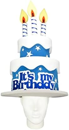Празнични шапки от стиропор, забавни мъжки и дамски шапки за торта за рожден ден, размер за възрастни, синьо